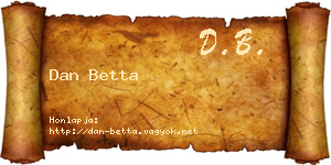Dan Betta névjegykártya